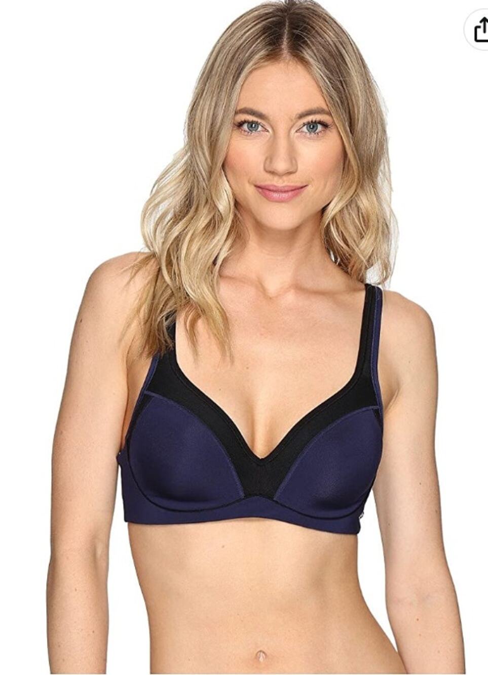 NATORI Navy Women's Zen Contour Convertible Sport Bra // 32C